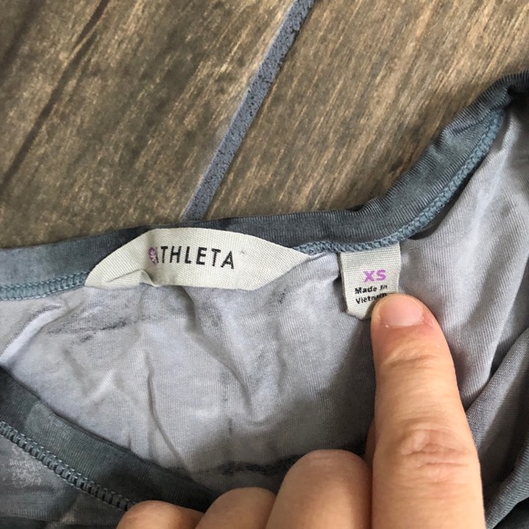 Athleta gray abstract tank top open back White XS - Picture 5 of 7